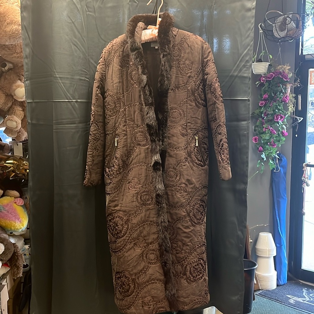 coat with natural fur trim